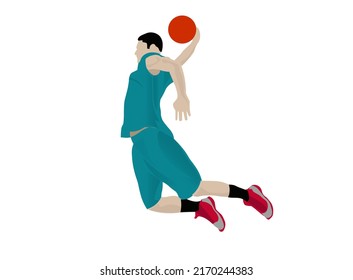 basketball player man high vector