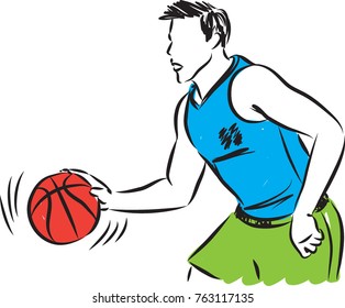 BASKETBALL PLAYER MAN VECTOR ILLUSTRATION