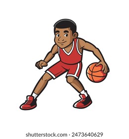 Basketball player mascot illustration on white background