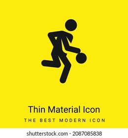 Basketball Player minimal bright yellow material icon