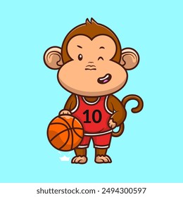 Basketball Player Monkey Dribbling A Basket ball