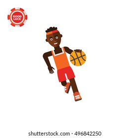 Basketball Player Moving Dribble Icon