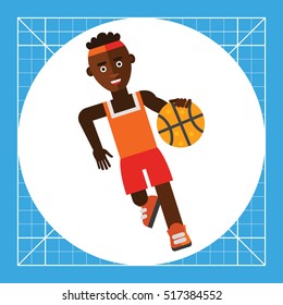 Basketball Player Moving Dribble Icon