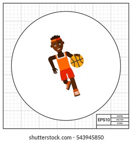 Basketball Player Moving Dribble Icon