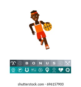 Basketball Player Moving Dribble Icon