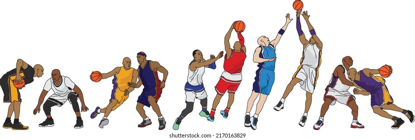 Basketball player offensive and defensive pack