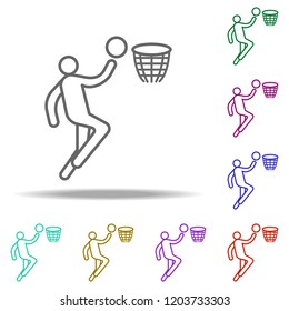 basketball player outline icon. Elements of Sport in multi color style icons. Simple icon for websites, web design, mobile app, info graphics