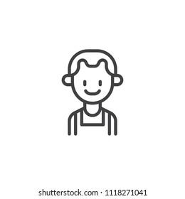 Basketball player outline icon. linear style sign for mobile concept and web design. Sportsman person simple line vector icon. Symbol, logo illustration. Pixel perfect vector graphics