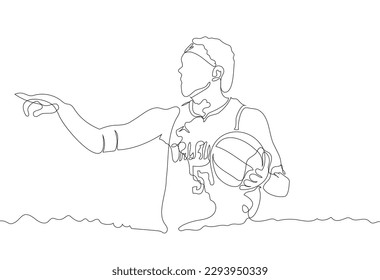 Basketball Player Paolo Banchero Single Continuous Line art Vector