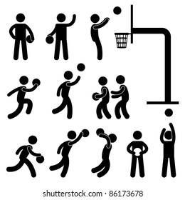 Basketball Player People Icon Sign Symbol Pictogram