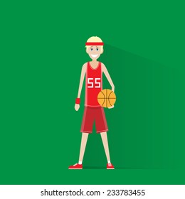 basketball player person flat icon vector illustration