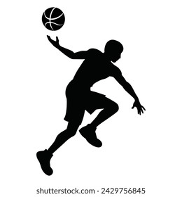 Basketball player playing basketball silhouette vector file