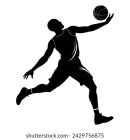 Basketball player playing basketball silhouette vector file