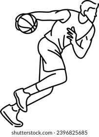 Reproductor de baloncesto Pose Character Vector Illustración 1