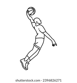 Basketball Player Pose Character Vector Illustration 4