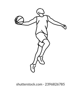 Basketball Player Pose Character Vector Illustration 6