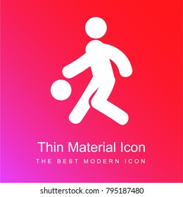 Basketball Player red and pink gradient material white icon minimal design