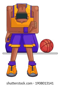 Basketball Player Resting with His Arms Folded