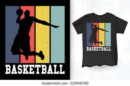 Basketball Player Retro Vintage T-shirt Design