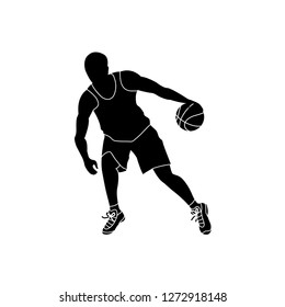 Basketball Player Running Ball Vector Illustration Stock Vector ...