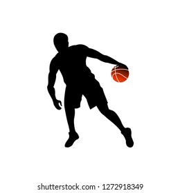 Basketball player running with a ball vector illustration