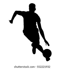 Basketball player running with ball, vector silhouette