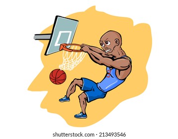 basketball player scoring with power