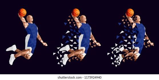 Basketball player set Korea abstract design