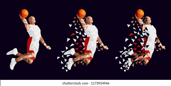 Basketball player set Philippines abstract design