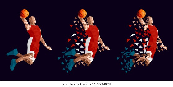 Basketball player set Turkey, Canada abstract design