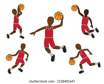 Basketball player set.It's Fighter concept.