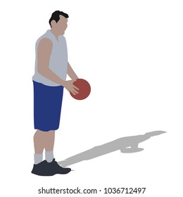 BASKETBALL PLAYER SHOOT  THE BALL, VECTOR