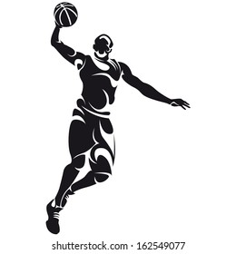 basketball player, silhouette