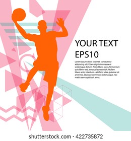 Basketball player silhouette background modern design