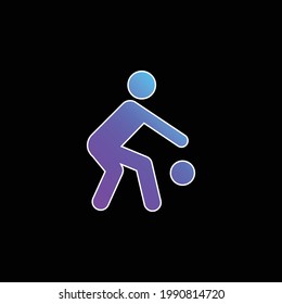 Basketball Player Silhouette With The Ball blue gradient vector icon