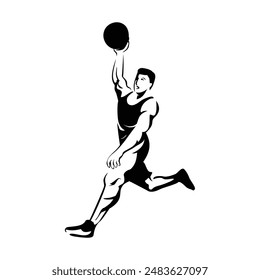 basketball player silhouette design. athlete man icon, sign and symbol.