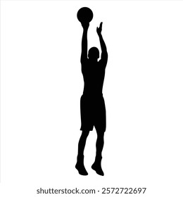 Basketball Player Silhouette. Good for sport graphic resources. Perfect for Logo, Design, and More.