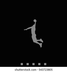 Basketball player silhouette icon.