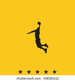 Basketball player silhouette icon.