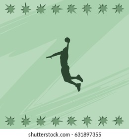 Basketball player silhouette icon.