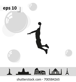 Basketball player silhouette icon.