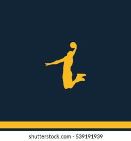 Basketball player silhouette illustration.