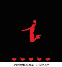 Basketball player silhouette illustration.