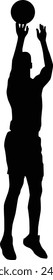 Basketball player silhouette illustration full body