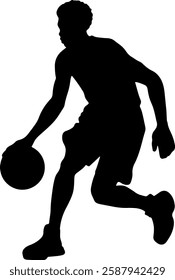 Basketball player silhouette illustration vector design.