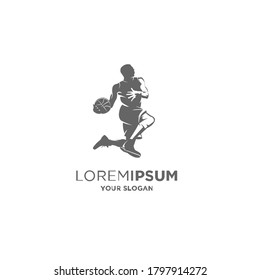 basketball player silhouette logo vector