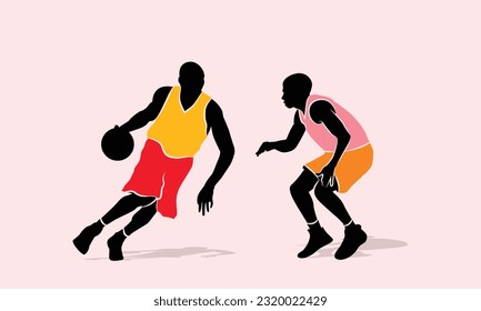 Basketball player silhouette. Man plays basketball  vector illustration