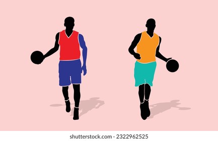 Basketball player silhouette. Man plays basketball  vector illustration