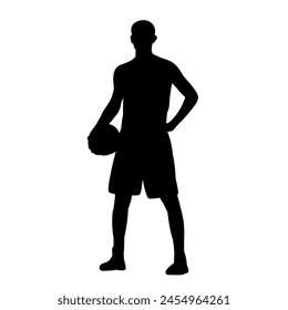 basketball player silhouette on white background vector