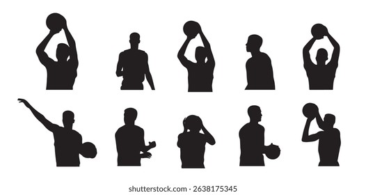 Basketball Player Silhouette Pack – Dynamic Vector Poses for Sports Design